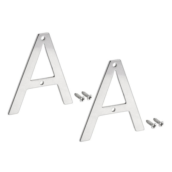 Uxcell 1.97 Inch Stainless Steel House Letter A for Mailbox Hotel Address Door Sign, 2 Pack