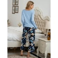 thumbnail image 4 of Loritta Lounge Set for Women 2 Piece Outfits Long Sleeve Round Neck Pjs Sleepwear, 4 of 7
