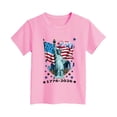 thumbnail image 4 of TOWED22 Star Spangled Girls Tops Patriotic Short Sleeve T-Shirts 250Th Anniversary USA Flag Tee Casual Shirts(Pink,5-6 Y), 4 of 4