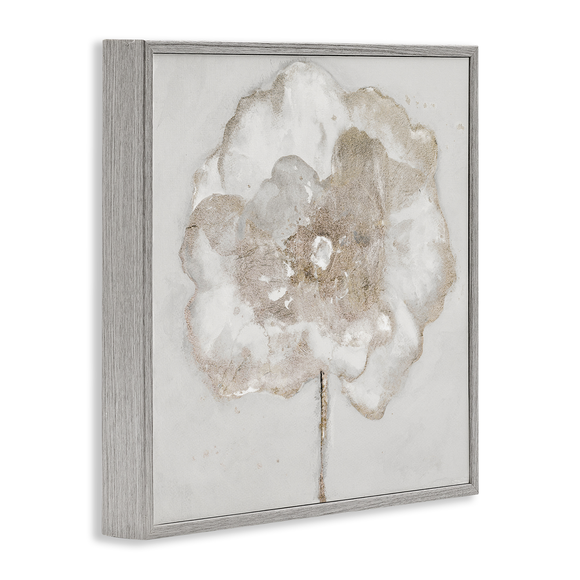 Stupell Industries Gilded Flower Blossoms Botanical & Floral Painting Gray Framed Art Print Wall Art, 24 x 24