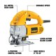 thumbnail image 3 of Sierra caladora DEWALT DW317K con mango superior, 5.5 amperios, con cable, amarilla, 3 of 9