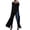 Black, variant on Womens Casual Tops Cotton 3/4 Length Sleeve Womens Tops Cotton Off Shoulder 3/4 Sleeve Slit Hem Loose Long Tunic Top Blue S