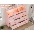 thumbnail image 1 of Commode Moderne à 6 Tiroirs avec Station de Recharge et Lumières DEL RVB – Petite Commode en Bois avec Tablette pour Chambre, Nursery Ou Appartement, 1 of 7