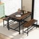 thumbnail image 3 of Songqin Kitchen Table Chairs Set of 3 - Dining Table Set for 4 with 2 Benches, Metal Frame, Space-Saving Dinette Table Set for 4, Small Places Breakfast Nook Table Set, Kitchen Table Set, Brown, 3 of 9