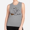 thumbnail image 2 of Halloween Ghots Cats Women's Muscle Tank X-Large Heather Grey, 2 of 5
