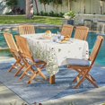 thumbnail image 4 of Rectangular Outdoor Tablecloth 60×84 Inch, Waterproof Spring Summer Floral Flowers Washable Table Cover with Zipper Umbrella Hole for Party Dinner Patio Garden Picnic BBQ, 4 of 6