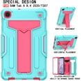 thumbnail image 3 of EpicGadget Samsung Galaxy Tab A 8.4 (2020) Case, Heavy Duty Shockproof Rugged High Impact Protective Cover Case with Kickstand for Galaxy Tab A 8.4 Inch (SM-T307) 2020 Released (Teal/Pink), 3 of 5