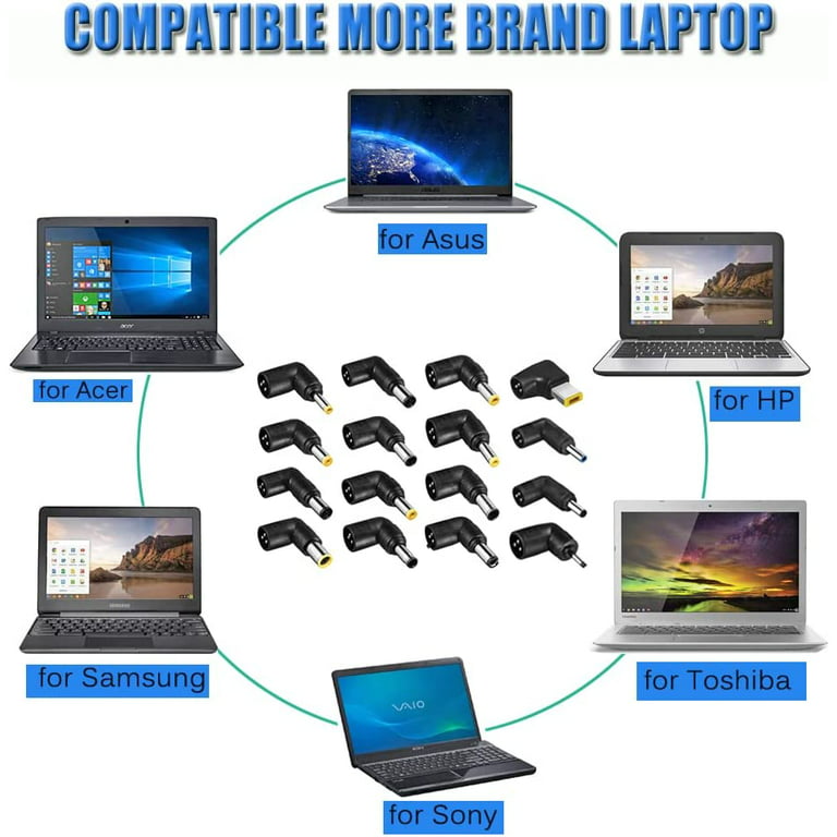 Cargador Universal para ordenador portátil de 90W, 110-240V AC a DC 19V,  20V, 15V, 16V, Compatible con HP, Dell, Acer, Asus, Toshiba Gateway, Lenovo  Notebook - AliExpress