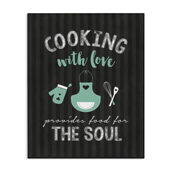 Food For Soul Black & Green Canvas Wall Art, design by Lettered and Lined