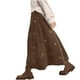 thumbnail image 2 of HongQid Women’s Corduroy Long Skirt Spring Fall Embroidery Floral A-Line Skirt Vintage Elastic High Waist Ruffle Maxi Skirt, 2 of 6