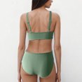 thumbnail image 3 of UTSJKR Women's Bikini Sets V Neck Double Straps High Waisted Swimsuits Shell Stitched Cheeky Two Piece Bathing Suit Green M, 3 of 3