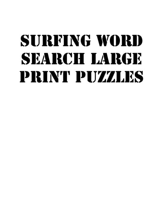 Surfing Word Search Large print puzzles large print puzzle book.8,5x11, matte cover, soprt