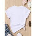thumbnail image 3 of Bagilaanoe Toddler Baby Girls T-shirt Casual Letter Print Short Sleeve Tees 1T 2T 3T 4T 5T 6T Kids Summer White Tops, 3 of 7