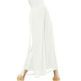thumbnail image 2 of SBYOJLPB Womens Chiffon High Waist Palazzo Dressy Pants Flare Elastic Waist Culottes Trousers Pant White 8(L), 2 of 5