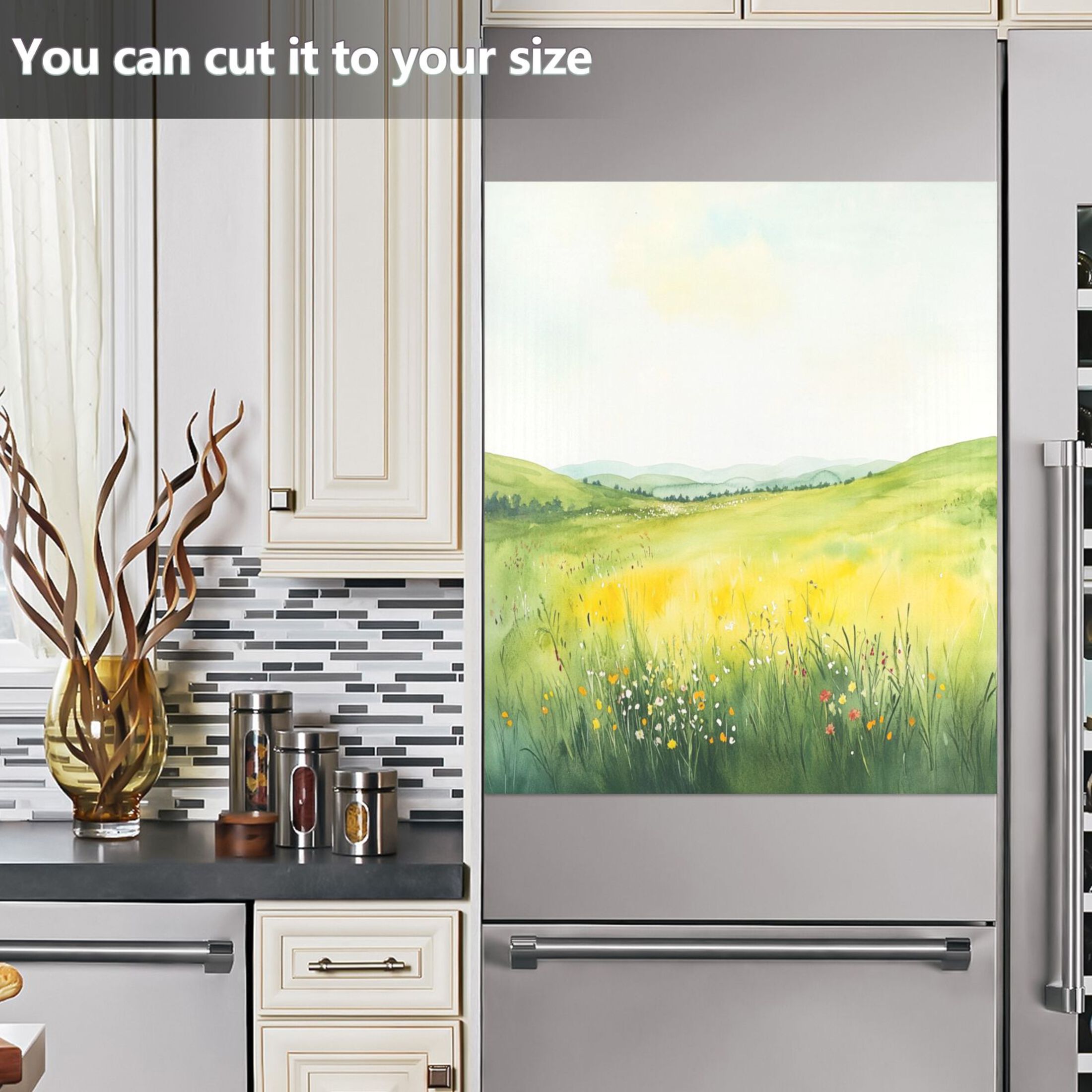 Dishwasher Magnetic Sticker 23x26 Inch Refrigerator Magnetic Sticker Washing Machine Magnetic Sticker Kitchen Panel Magnetic Sticker Home Decor Sea Of Flowers