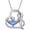 03-March-Aquamarine, variant on Claddagh Infinity Necklace for Women, S925 Sterling Silver White Gold -plated Birthstone Infinitive Love Heart Pendant Necklace Irish Jewelry Anniversary Birthday Gift