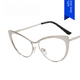 thumbnail image 5 of Gafas planas de ojo de gato de cuero de acero, montura de gafas de metal ligera anti-azul retro para mujer de Europa y Estados Unidos, 5 of 5