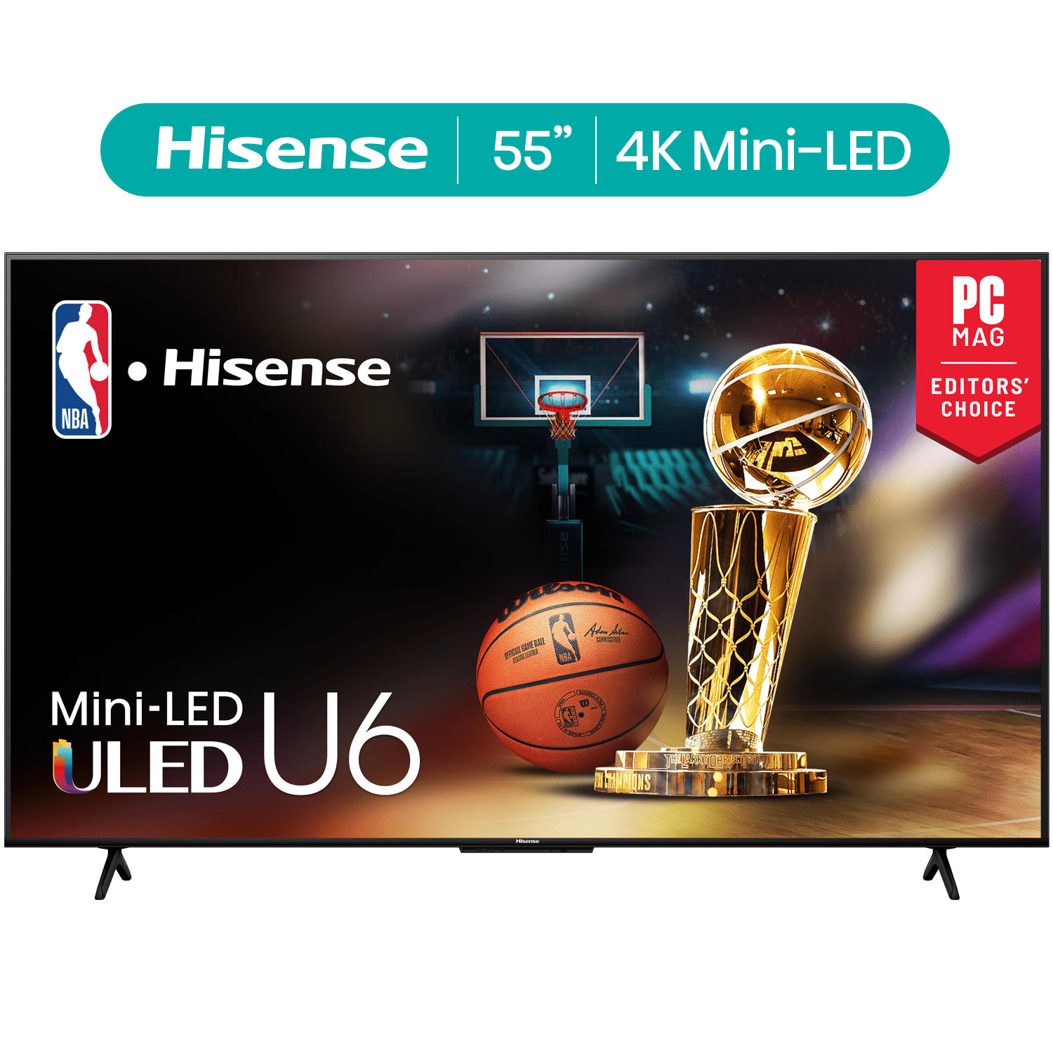 Hisense 55-Inch Class U6 Series Mini-LED ULED 4K UHD Google Smart TV (55U6N) - QLED Quantum Dot Color, Dolby Vision, Full Array Local Dimming, Game Mode Plus