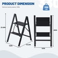 thumbnail image 7 of CONCETTA Aluminum alloy 2 Step Ladder, Folding Step Stool with Anti-Slip Pedal, Lightweight Portable Ladder for Home, Workplace, 330lbs Capacity, Black, 7 of 7