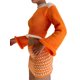 thumbnail image 3 of TRKIYQC, suéter corto de punto para mujer, suéter de manga larga de Color en contraste con ribete enrollado informal de otoño, Tops, ropa de calle TRKIYQC  moda, 3 of 7