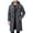 Dark Gray, variant on Men Fall Winter Warm Fashion Overcoat Hooded Toggle Button Mid Length Casual Wool Blend Coat Traveling Camping