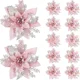 thumbnail image 2 of 13,5 cm rosa plata Navidad simulación flor árbol de Navidad decoración flor falsa DIY Feliz Navidad decoración del hogar corona regalos de Navidad, 2 of 5