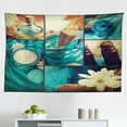 thumbnail image 1 of Spa Tapestry, Bamboo Background with Towel Flowers Candled and Hot Massage Stones, Fabric Wall Hanging Decor for Bedroom Living Room Dorm, 2 Sizes, Green White and Brown, by Ambesonne, 1 of 1