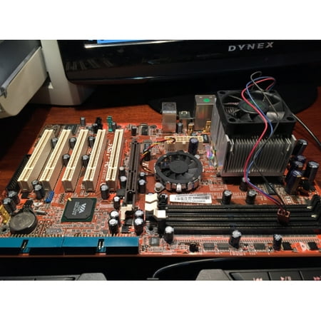 Refurbished-AbitKD7Asocket A motherboard 200/266/333MHz Processors, VIA KT400A, Three 184-pin DIMM sockets, 5 PCI, 1 AGP, Onboard LAN, Onboard Audio, ATX form