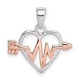 thumbnail image 5 of Sterling Silver and Rose Tone Heart and Arrow Pendant, 5 of 5