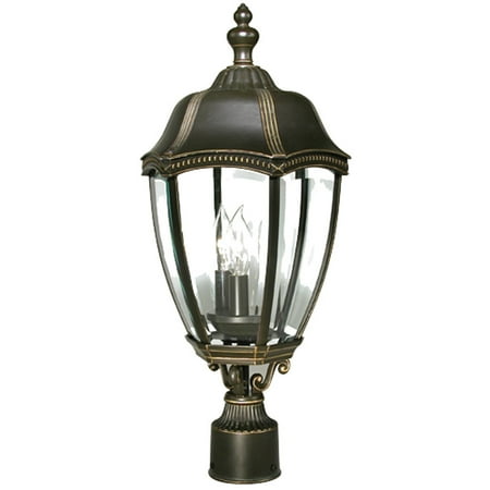 Antique Copper Outdoor Post Mount - Dolan Designs Roseville - Three Light Outdoor Post Mount, Antique Bronze Finish