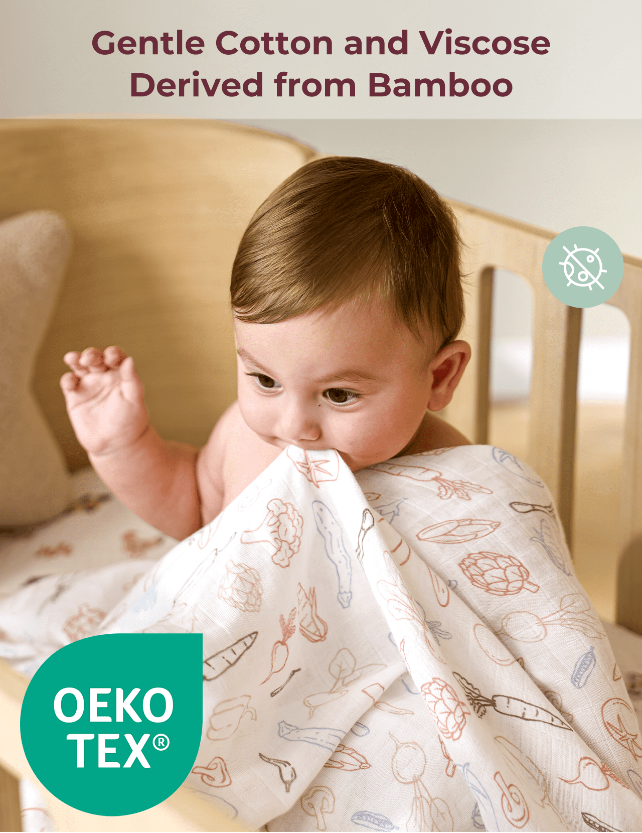 Momcozy Muslin Swaddle Blankets, 4 Pack, Breathable 2-Layer Gauze Large 47'' x 47'' Baby Swaddling Receiving Blanket Wraps for Newborn Boys Girls