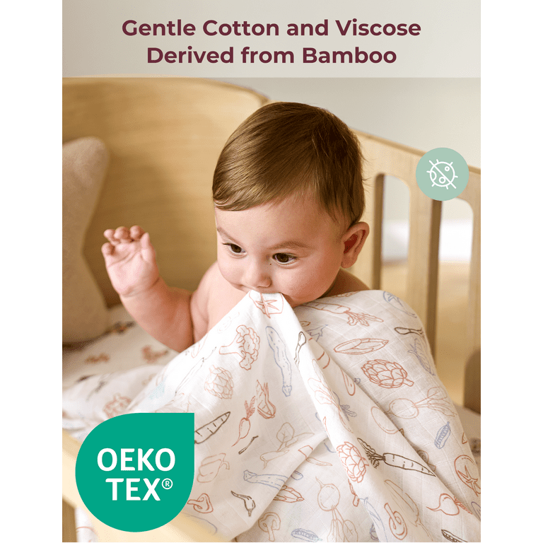 Muslin Swaddle Blankets, 4 Pack, 47x47 Inch photo 4