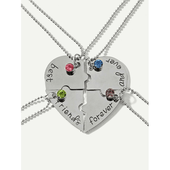 Splicable Rhinestone Necklace 4 Pcs