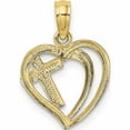 thumbnail image 4 of 10K Yellow With Rhodium Cross In Heart Charm (18.15 X 13) Made United States 10k9181, 4 of 5