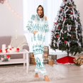 thumbnail image 4 of 1 Piece Adult Onesie Pajamas Cozy & Loose-Fit Sleepsuit Loungewear with Pockets Cyan Christmas Pattern XXX-Large, 4 of 7