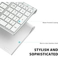 thumbnail image 4 of BK10 Bluetooth Keyboard, Multi-Device Wireless Keyboard with Numeric Keypad, Rechargeable Ultra Slim Compact Portable Keyboard for Mac, iPad, PC, Desktop, Laptop, iOS, Android, Windows, 4 of 7