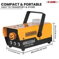 thumbnail image 2 of Fog Smoke Machine 750W & 2700CFM LED Lights Effect Low Lying Indoor 250ML Fog Maker with Fogger for Halloween with 1 Wired Receiver & RGB Remote Controls -Orange, 2 of 9