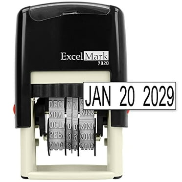 ExcelMark 7820 Self-Inking Rubber Date Stamp ? Great for Shipping, Receiving, Expiration and Due Dates (Black Ink)