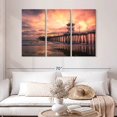 thumbnail image 2 of Elephant Stock Mystical Huntington Pier Wall Art - Horizontal Multi Panel Canvas - Living Room Wall Decor - Nautical Multi Panel - Orange And Brown Decor - 50" x 32", 2 of 8