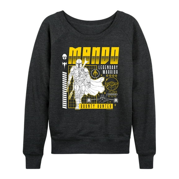 Star Wars - The Mandalorian Mando Dark Digital  - Wo Men's French Terry Long Sleeve Pullover