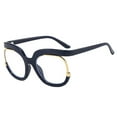 thumbnail image 1 of Qarigey Gafas de lectura de gran tamaño Marco grande de moda Sin gafas graduadas Cuidado de la salud para accesorios de fotos Azul oscuro Type3 NO3, 1 of 6