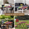 thumbnail image 5 of Colorful Tie Dye Pattern Square Fitted Tablecloth with Elastic Edge,Square Table Cover,Washable Elastic Table Cover for Home Kitchen Party Decor 36"x36", 5 of 6