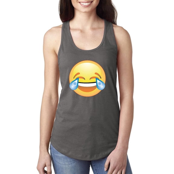 Normal is Boring - Women's Racerback Tank Top, up to Women Size 2XL - Emoji Laughing Tears