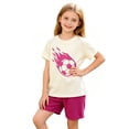thumbnail image 4 of Freshbabe Kids 2 Piece Soccer Print Outfit, Short Sleeve Tee + Elastic Waist Shorts, Casual Sporty Wear,Multiple colors available, 4 of 6