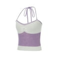 thumbnail image 3 of Qiylii Halter Neck Crop Cami Top Knitted Printed Tank Tops Tee Y2k Sleeveless Strappy Summer Shirts Streetwear, 3 of 9