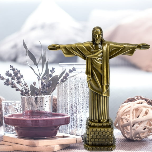 HOMEMAXS Golden Saint Jesus Statue for Home Decor Made of Alloy and Exquisite Craftsmanship