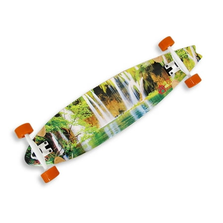 39.5 inch Complete Cruiser Fishtail Longboard with Waterfall Graphics