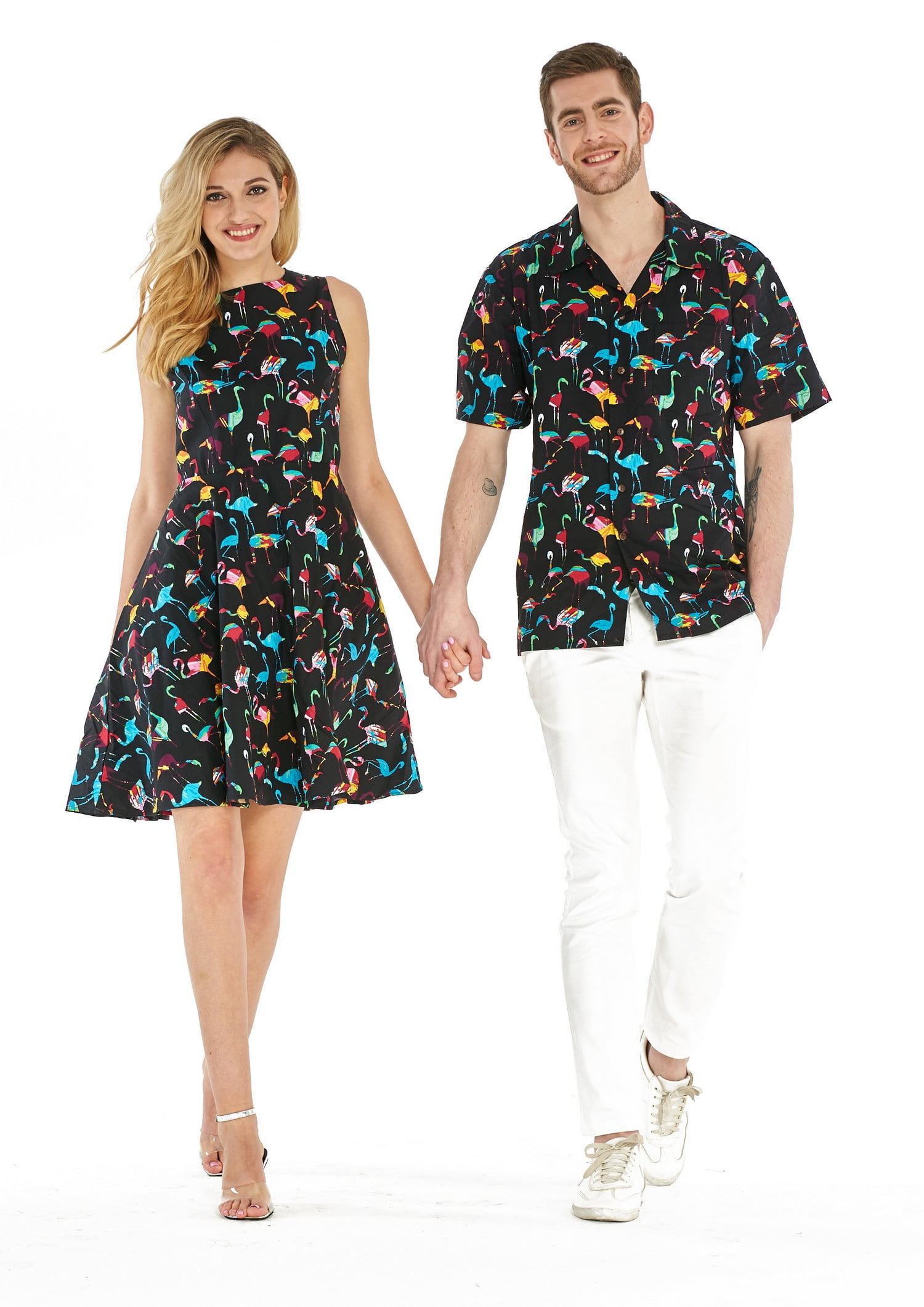 black and white hawaiian dress