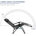thumbnail image 4 of Homall Chaise Zéro Gravité Pliable pour Patio, Fauteuil Inclinable d'Extérieur Réglable en Tissu Textilène, Chaise Longue Portable, Lot de 2, Noir, 4 of 7