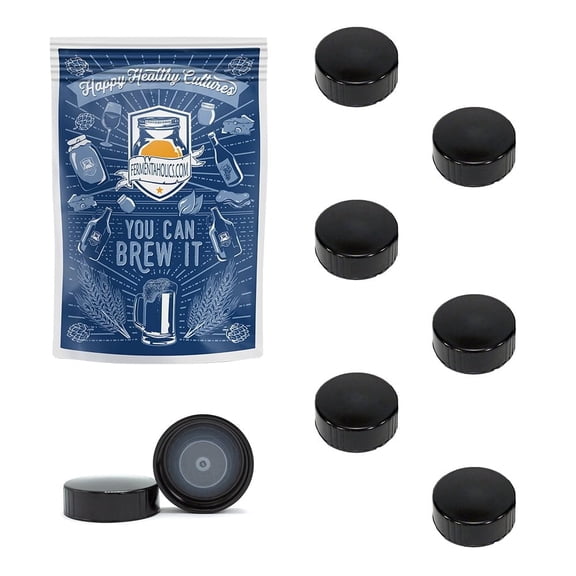 Black Polycone Cap, 38 mm - 8-pk